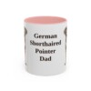 11oz-german-shorthaired-pointer-mug-dad-pink 11oz German Shorthaired Pointer Dog Dad Mug, Pink, front view
