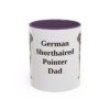 11oz-german-shorthaired-pointer-mug-dad-purple 11oz German Shorthaired Pointer Dog Dad Mug, Purple, front view