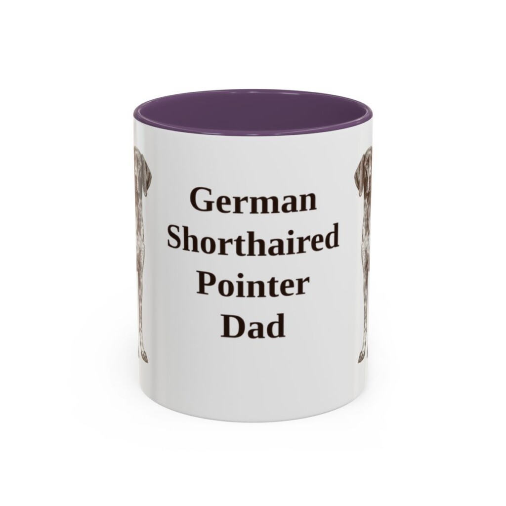 11oz-german-shorthaired-pointer-mug-dad-purple 11oz German Shorthaired Pointer Dog Dad Mug, Purple, front view