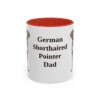 11oz-german-shorthaired-pointer-mug-dad-red 11oz German Shorthaired Pointer Dog Dad Mug, Red, front view