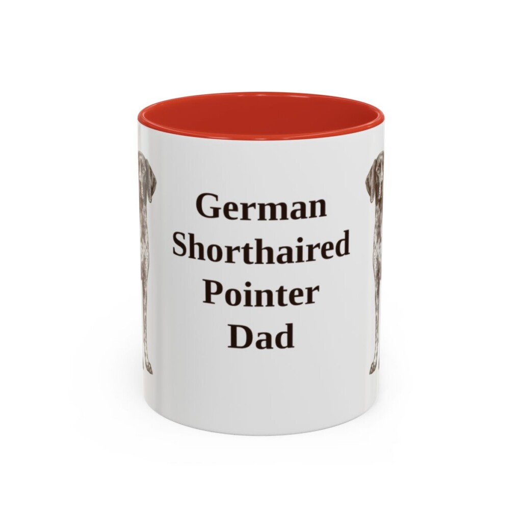 11oz-german-shorthaired-pointer-mug-dad-red 11oz German Shorthaired Pointer Dog Dad Mug, Red, front view