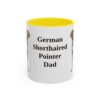 11oz-german-shorthaired-pointer-mug-dad-yellow 11oz German Shorthaired Pointer Dog Dad Mug, Yellow, front view