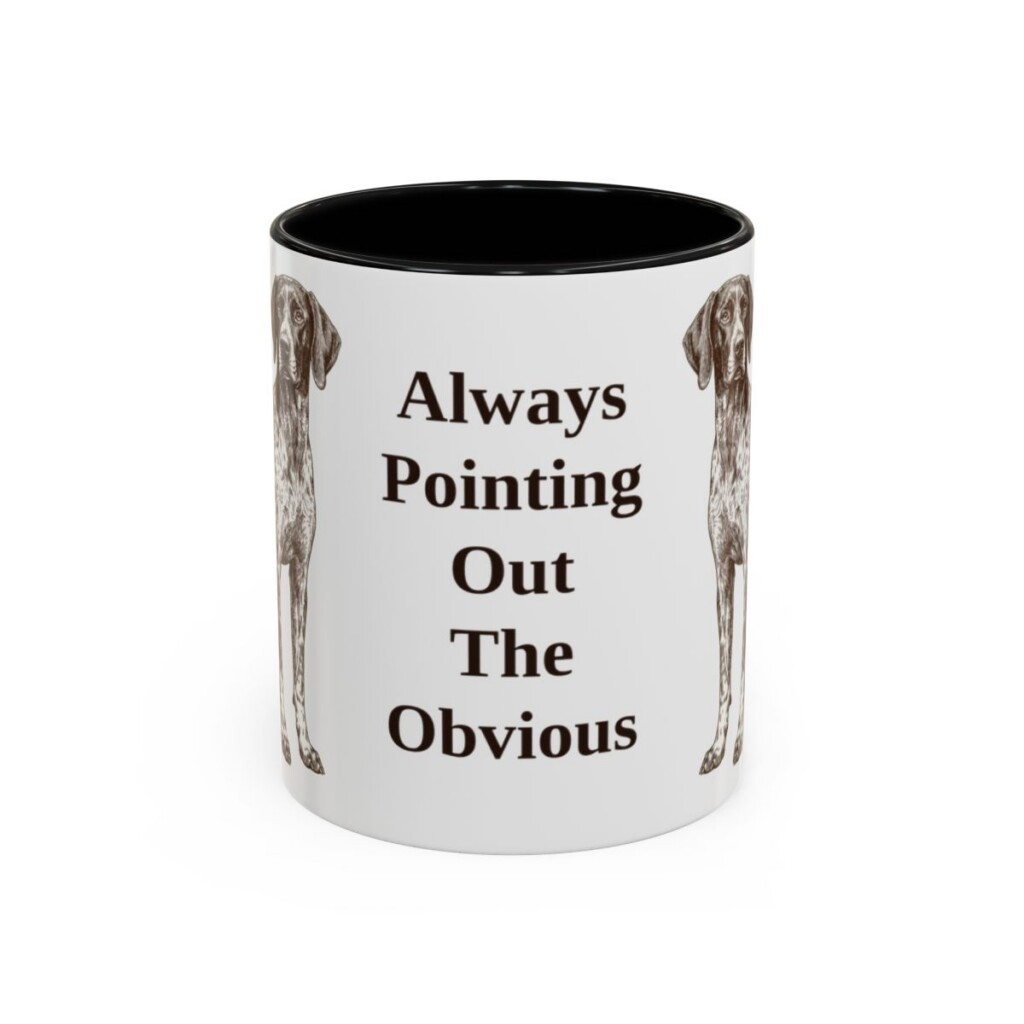 11oz Funny German Shorthaired Pointer Mug, Black, front view