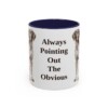 11oz Funny German Shorthaired Pointer Mug, Navy, front view