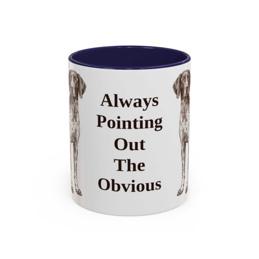 11oz Funny German Shorthaired Pointer Mug, Navy, front view