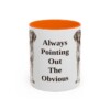 11oz Funny German Shorthaired Pointer Mug, Orange, front view