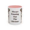 11oz Funny German Shorthaired Pointer Mug, Pink, front view