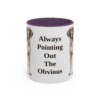 11oz Funny German Shorthaired Pointer Mug, Purple, front view