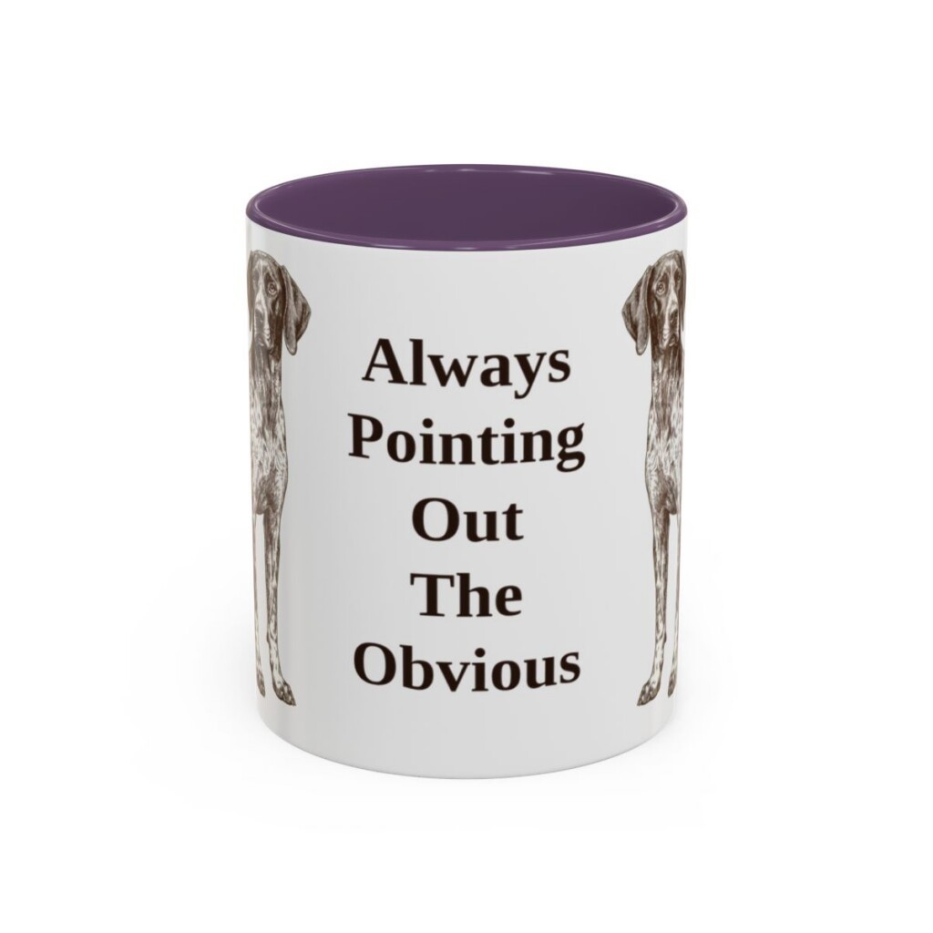 11oz Funny German Shorthaired Pointer Mug, Purple, front view