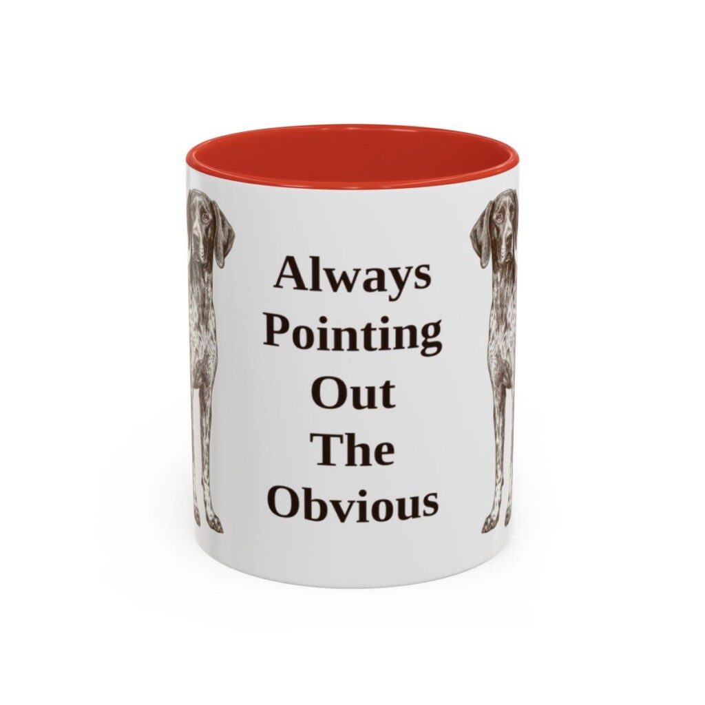 11oz Funny German Shorthaired Pointer Mug, Red, front view