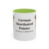 11oz-german-shorthaired-pointer-mug-latin-light-green 11oz German Shorthaired Pointer Latin Mug, Light Green, front view