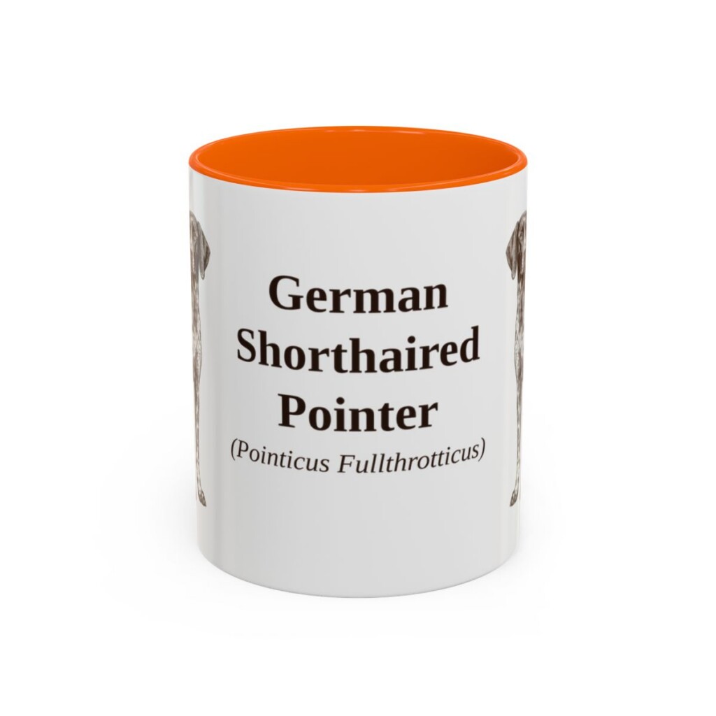 11oz-german-shorthaired-pointer-mug-latin-orange 11oz German Shorthaired Pointer Latin Mug, Orange, front view