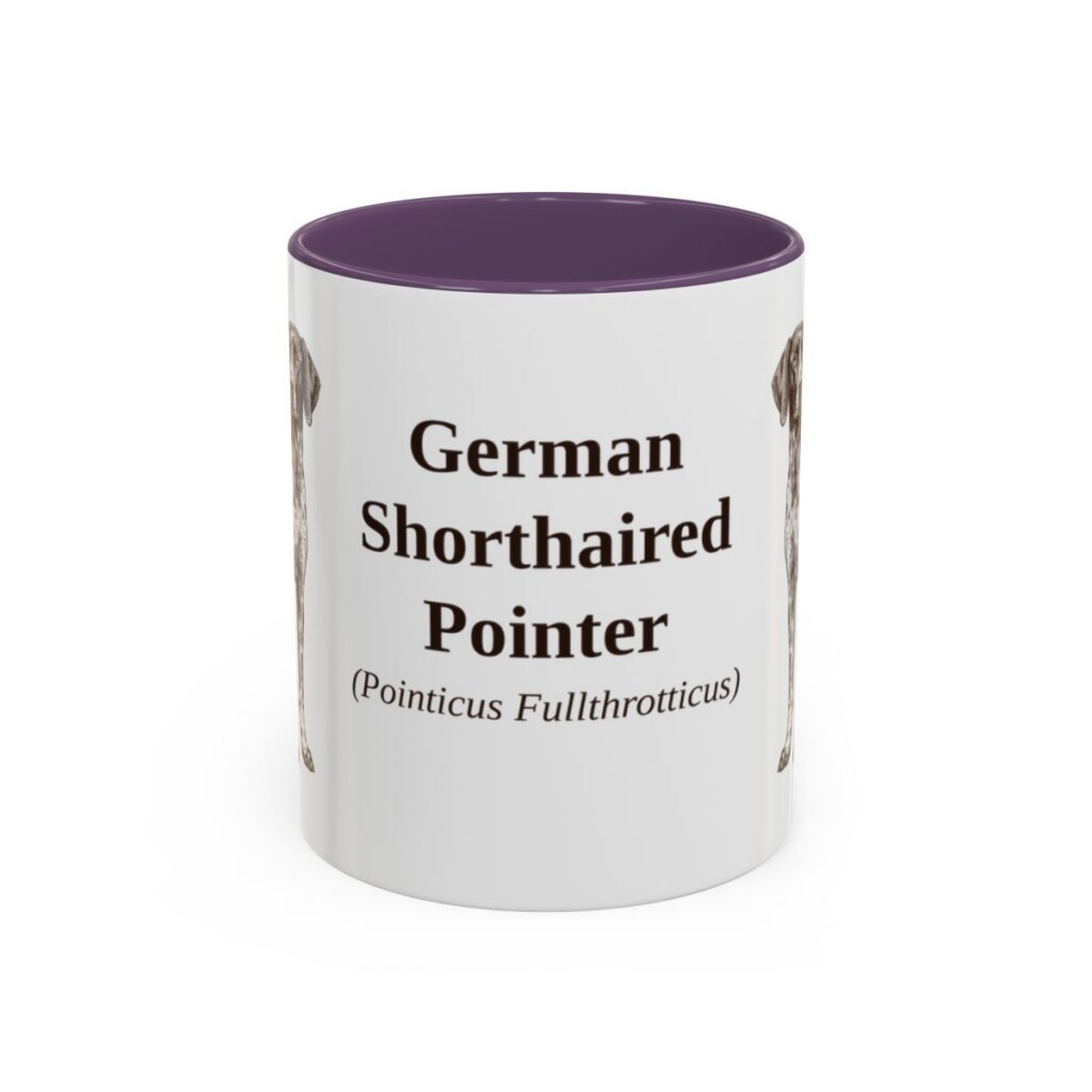 11oz-german-shorthaired-pointer-mug-latin-purple 11oz German Shorthaired Pointer Latin Mug, Purple, front view