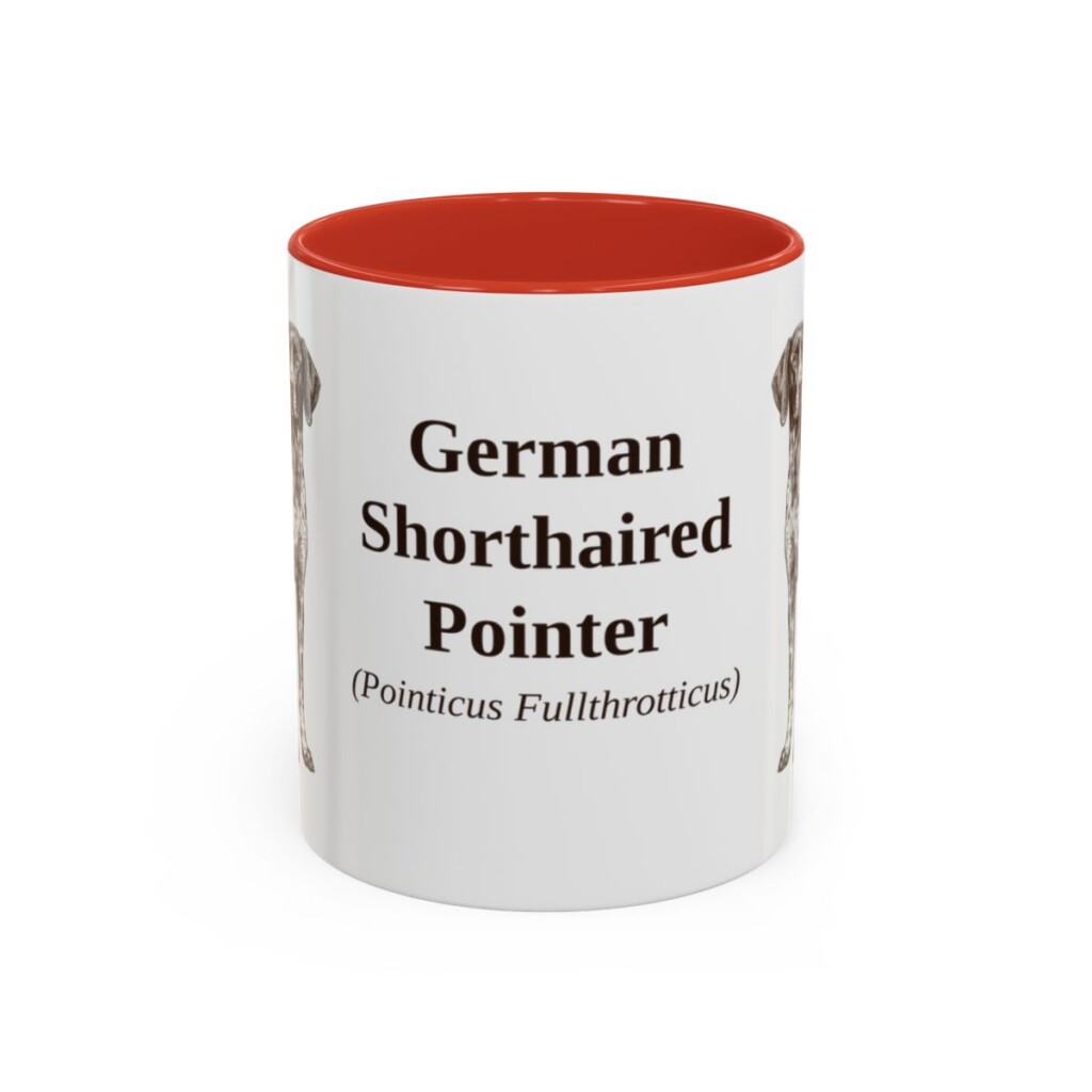 11oz-german-shorthaired-pointer-mug-latin-red 11oz German Shorthaired Pointer Latin Mug, Red, front view