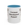 11oz German Shorthaired Pointer Mug, Light Blue, front view