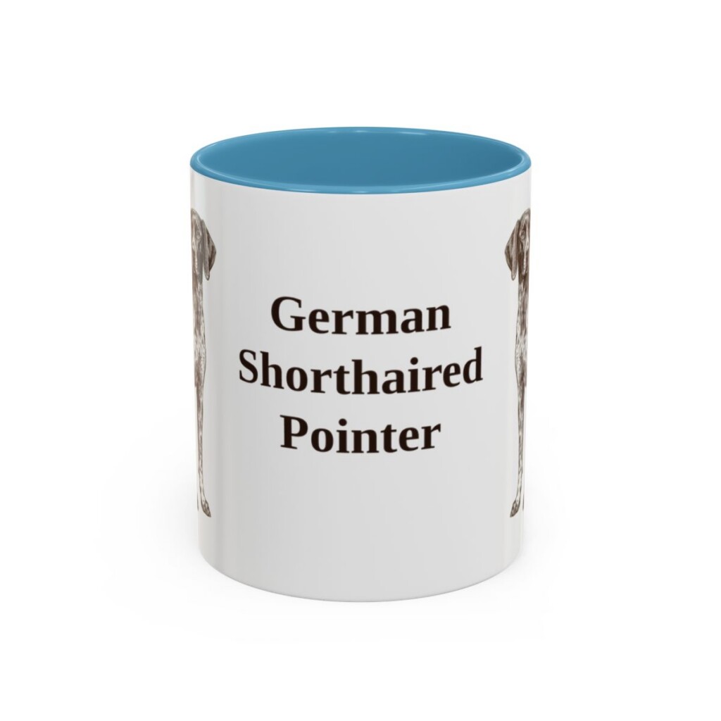 11oz German Shorthaired Pointer Mug, Light Blue, front view