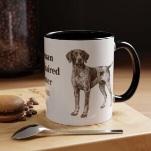 11oz German Shorthaired Pointer Dog Mom Mug, Black, lifestyle photo