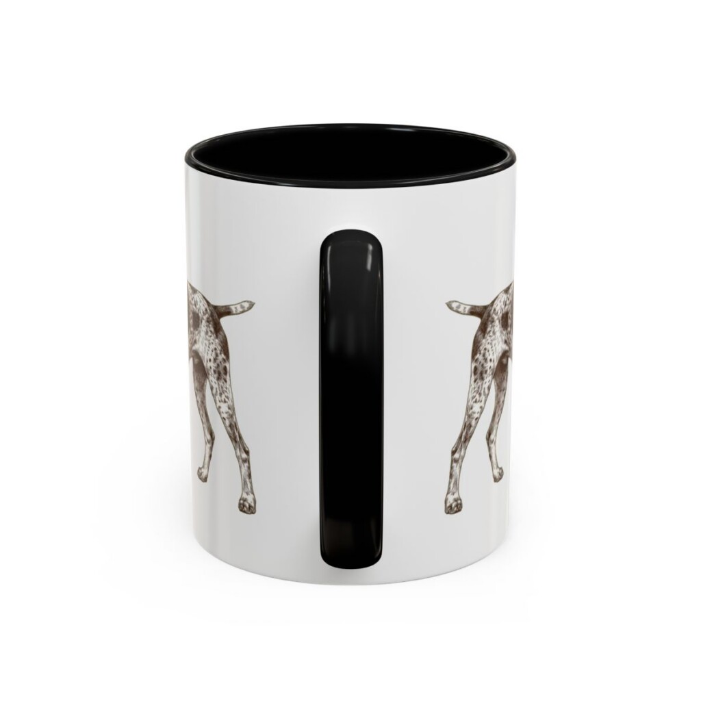 11oz German Shorthaired Pointer Dog Mom Mug, Black, back view