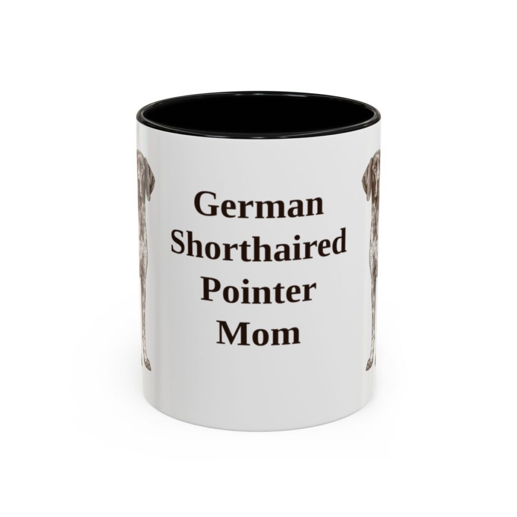 11oz German Shorthaired Pointer Dog Mom Mug, Black, front view