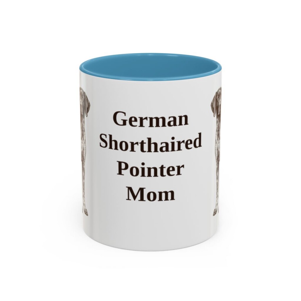 11oz German Shorthaired Pointer Dog Mom Mug, Light Blue, front view