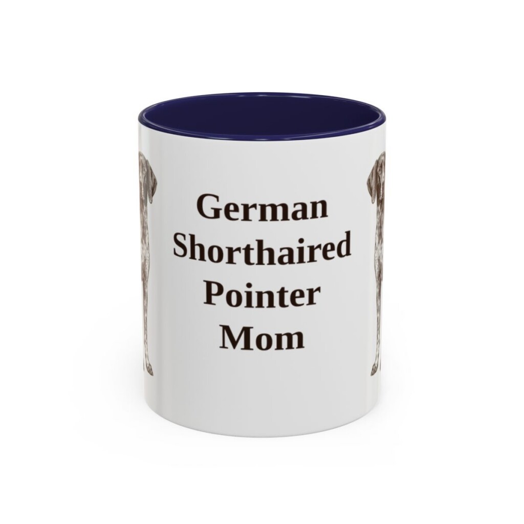 11oz German Shorthaired Pointer Dog Mom Mug, Navy, front view