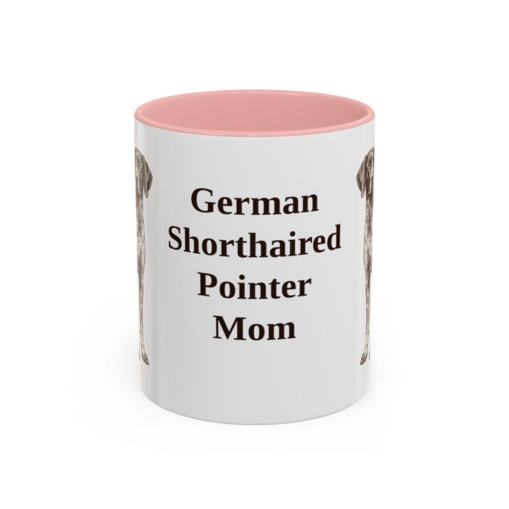 11oz German Shorthaired Pointer Dog Mom Mug, Pink, front view