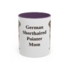11oz German Shorthaired Pointer Dog Mom Mug, Purple, front view