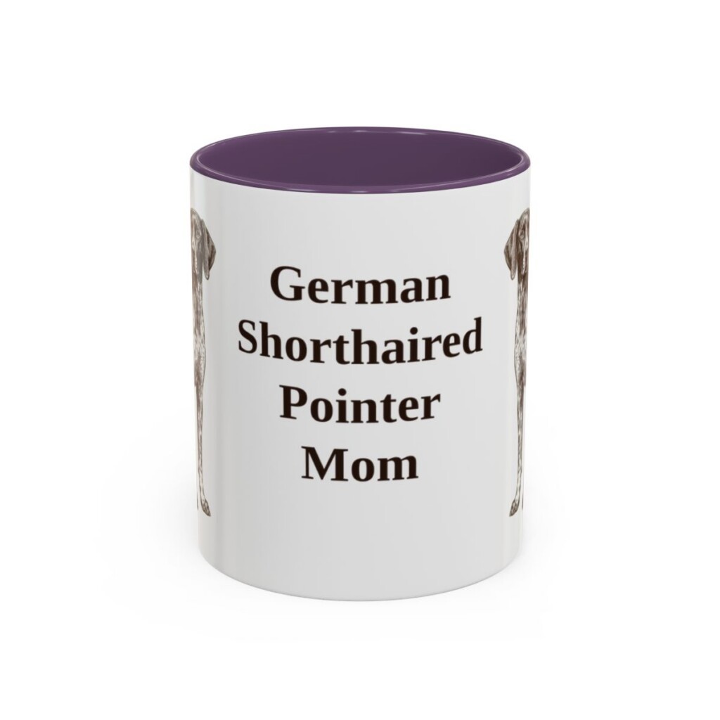 11oz German Shorthaired Pointer Dog Mom Mug, Purple, front view
