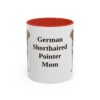 11oz German Shorthaired Pointer Dog Mom Mug, Red, front view