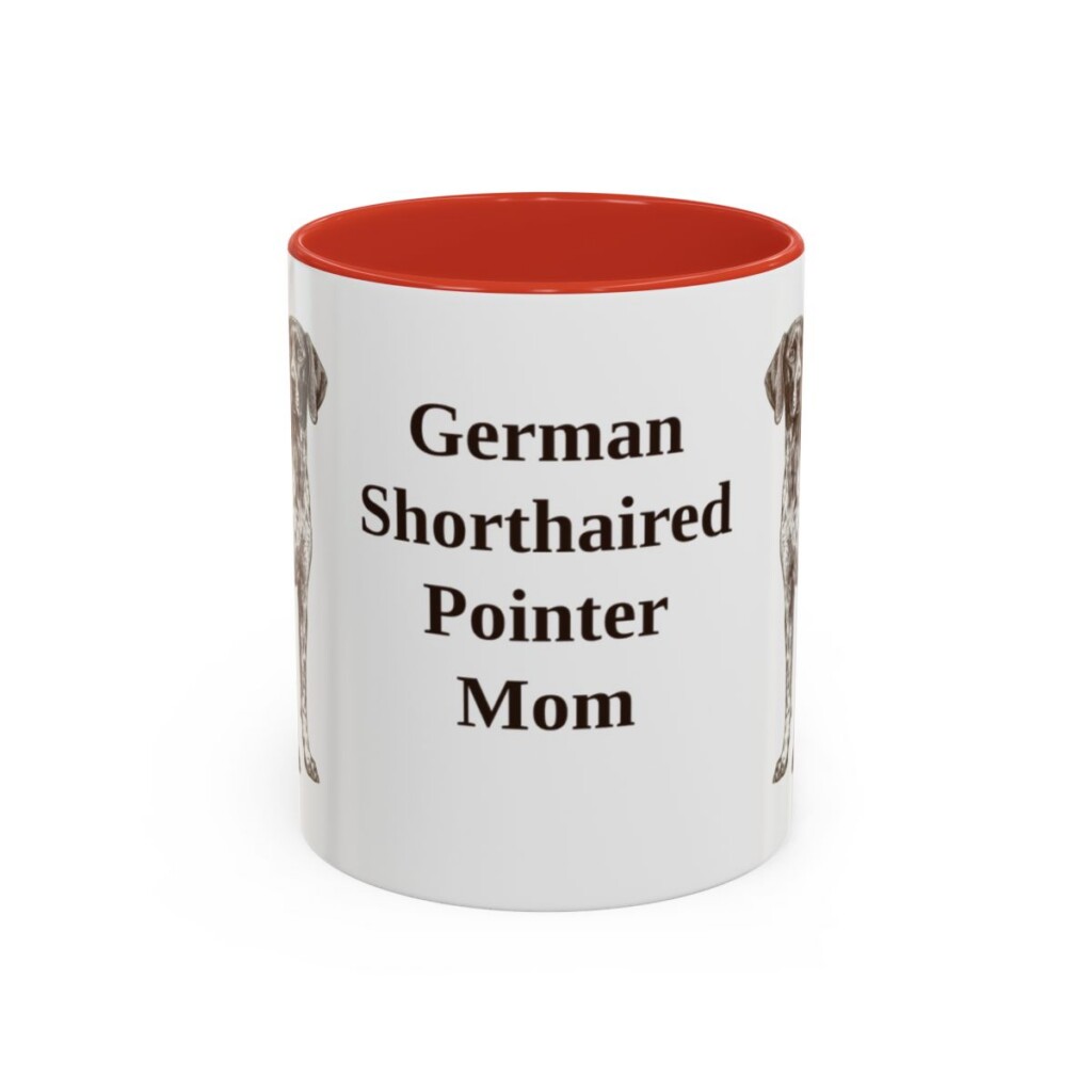 11oz German Shorthaired Pointer Dog Mom Mug, Red, front view