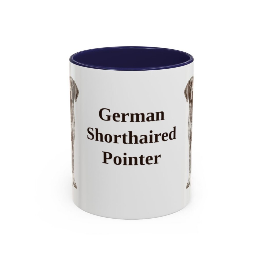 11oz German Shorthaired Pointer Mug, Navy, front view