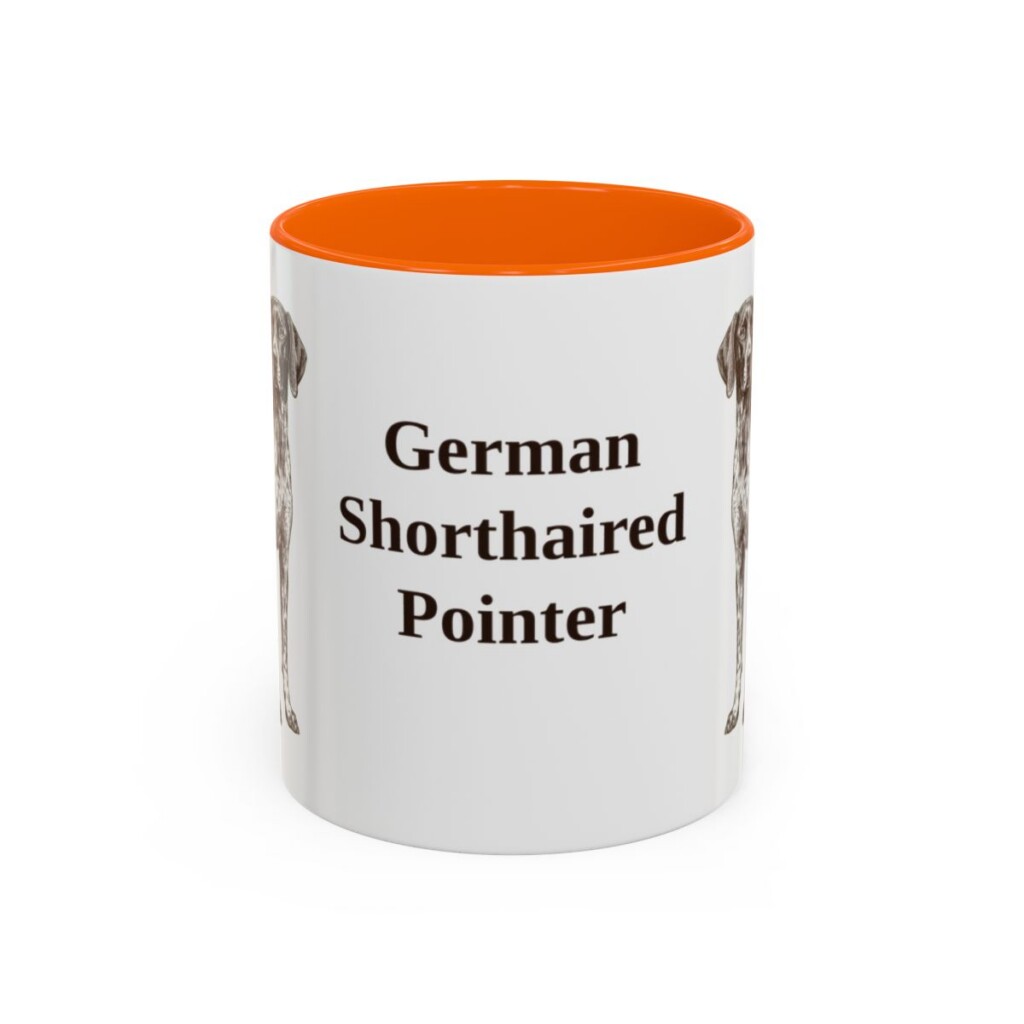 11oz German Shorthaired Pointer Mug, Orange, front view
