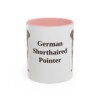 11oz German Shorthaired Pointer Mug, Pink, front view