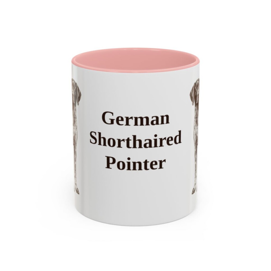 11oz German Shorthaired Pointer Mug, Pink, front view