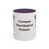 11oz German Shorthaired Pointer Mug, Purple, front view