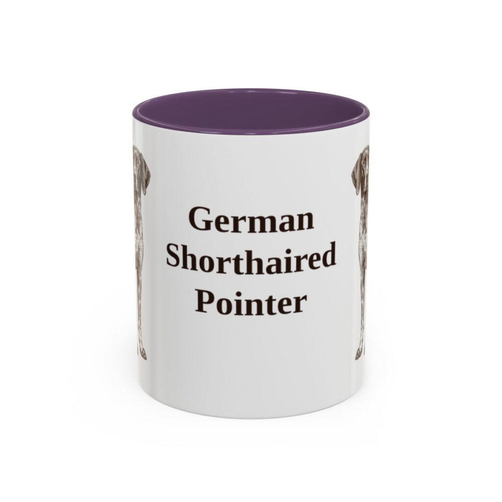 11oz German Shorthaired Pointer Mug, Purple, front view