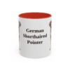 11oz German Shorthaired Pointer Mug, Red, front view