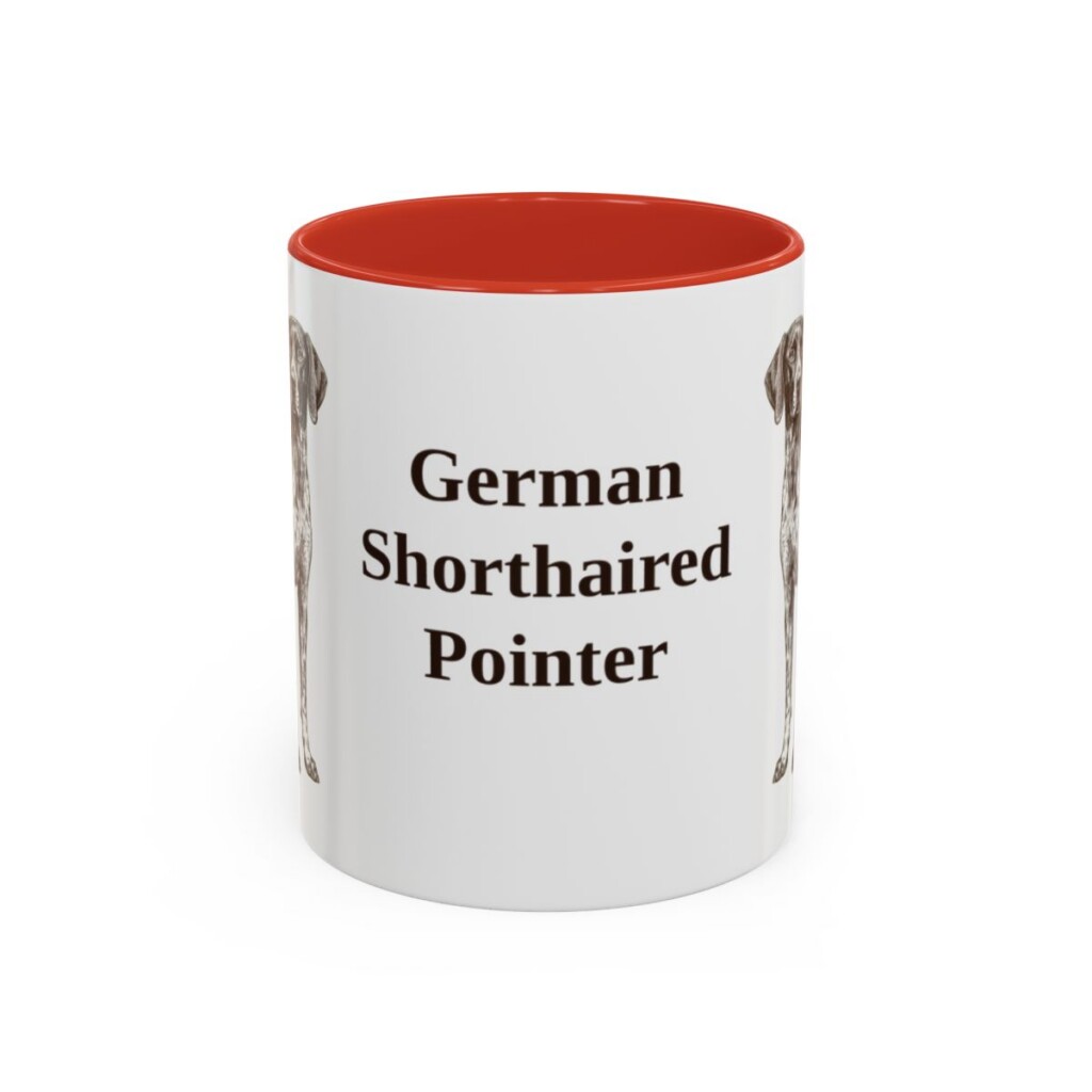 11oz German Shorthaired Pointer Mug, Red, front view