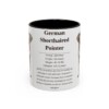 11oz German Shorthaired Pointer Mug, Black, front view