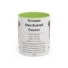 11oz German Shorthaired Pointer Mug, Light Green, front view
