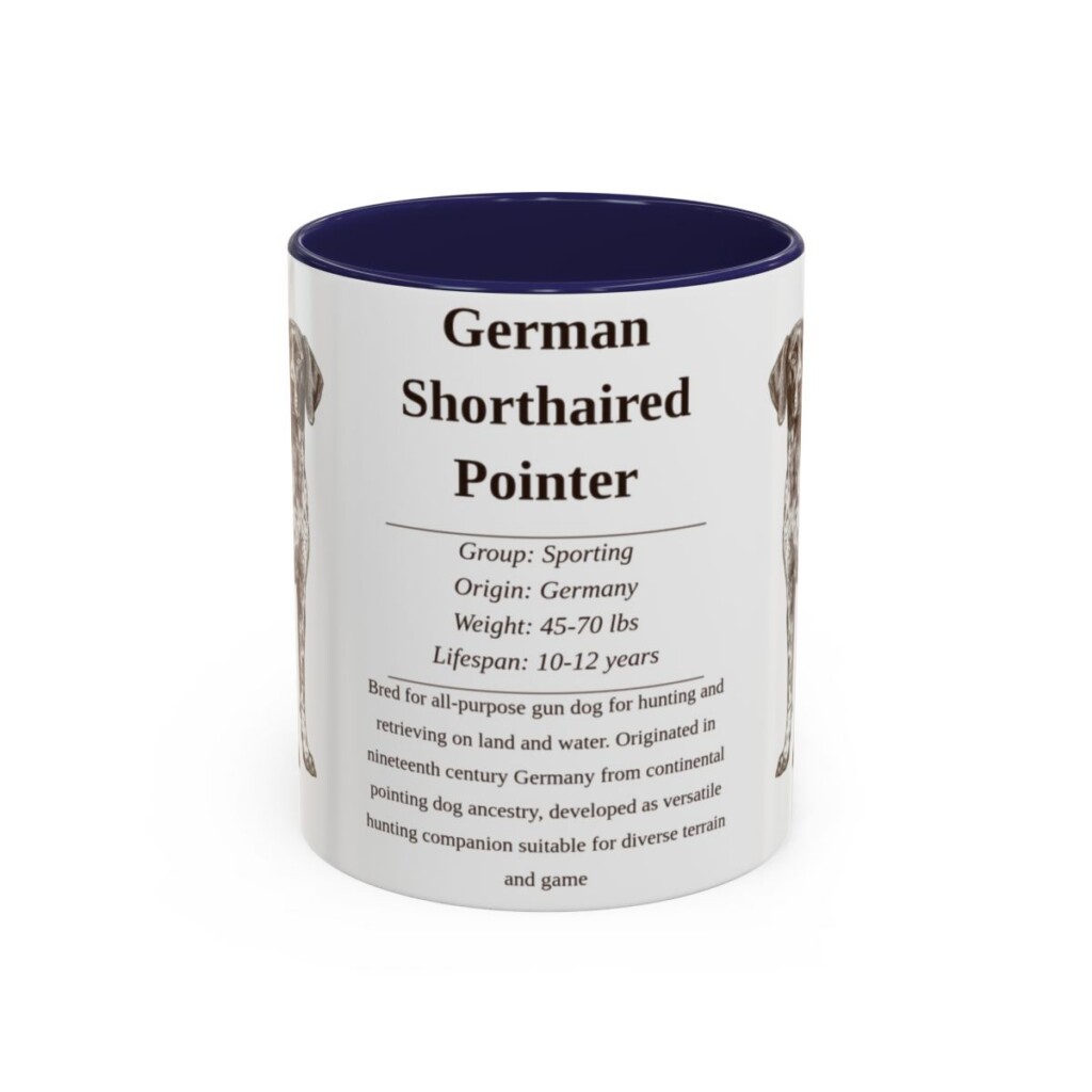 11oz German Shorthaired Pointer Mug, Navy, front view