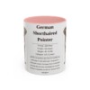 11oz German Shorthaired Pointer Mug, Pink, front view