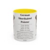 11oz German Shorthaired Pointer Mug, Yellow, front view