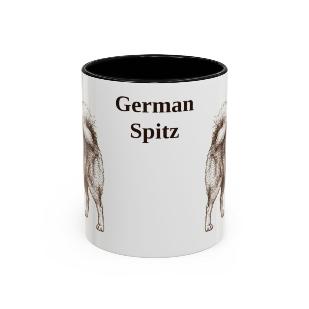 11oz-german-spitz-mug-black-front 11oz German Spitz Mug, Black, front view