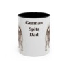 11oz German Spitz Dog Dad Mug, Black, front view