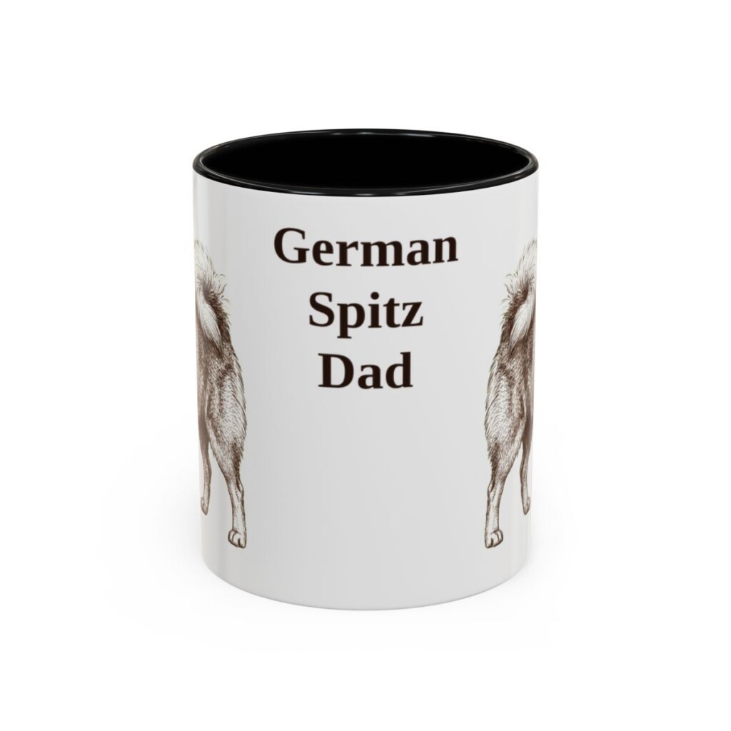 11oz German Spitz Dog Dad Mug, Black, front view