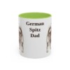 11oz German Spitz Dog Dad Mug, Light Green, front view