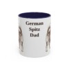 11oz German Spitz Dog Dad Mug, Navy, front view