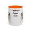 11oz German Spitz Dog Dad Mug, Orange, front view