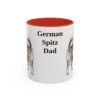 11oz German Spitz Dog Dad Mug, Red, front view